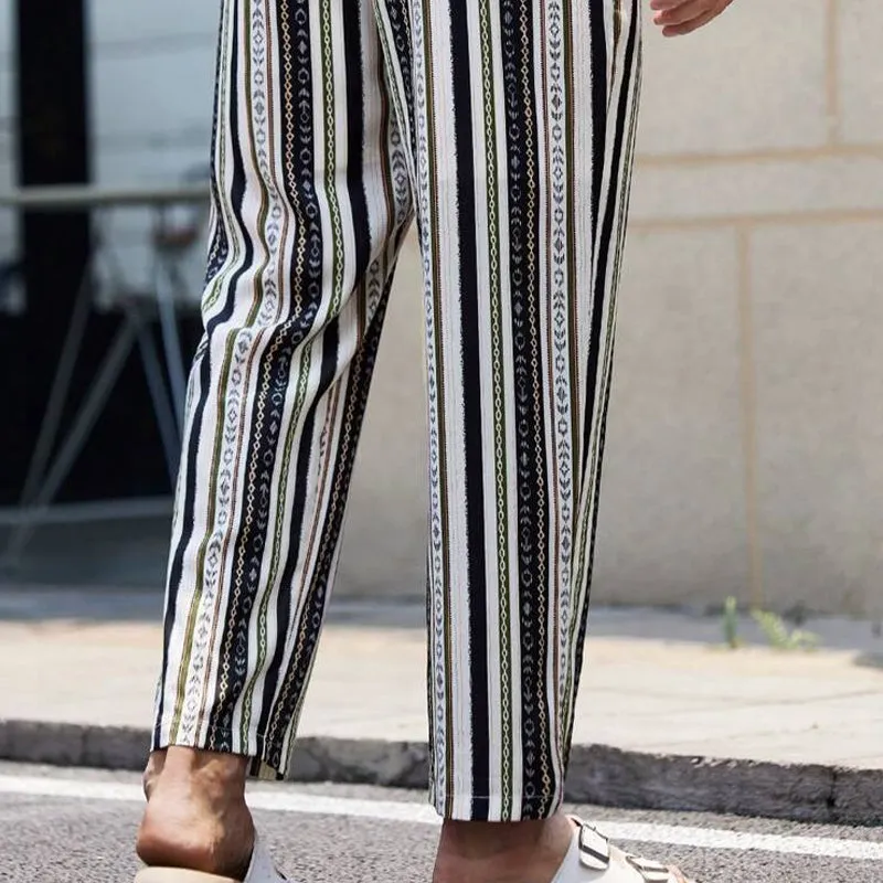 Men's Striped Holiday Elastic Casual Pants MTA2372D1X sold by Manly product image thumbnail 3