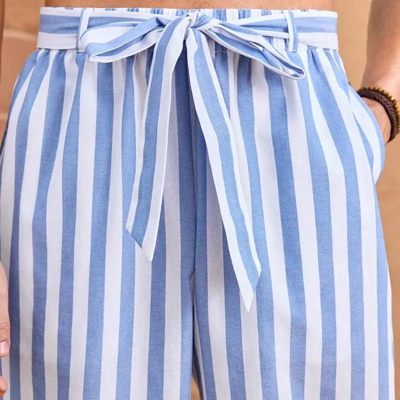 Men's Casual Striped Loose Cotton and Linen Casual Pants MTA2376D6X sold by Manly product image thumbnail 2