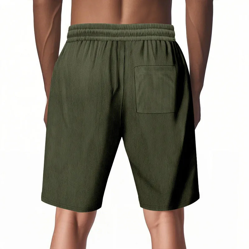 Men's Solid Color Thin Corduroy Elastic Casual Shorts MTA2136D7X sold by Manly product image thumbnail 4