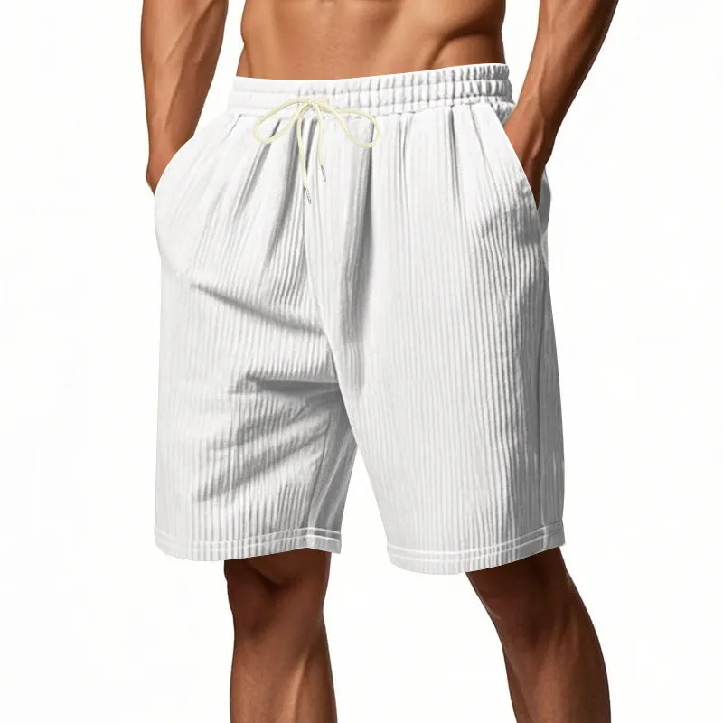 Men's Solid Color Thin Corduroy Elastic Casual Shorts MTA2136D7X sold by Manly product image thumbnail 2