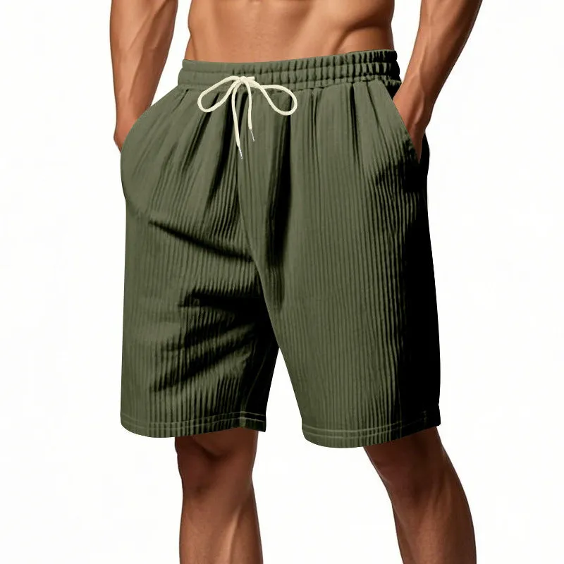 Men's Solid Color Thin Corduroy Elastic Casual Shorts MTA2136D7X sold by Manly