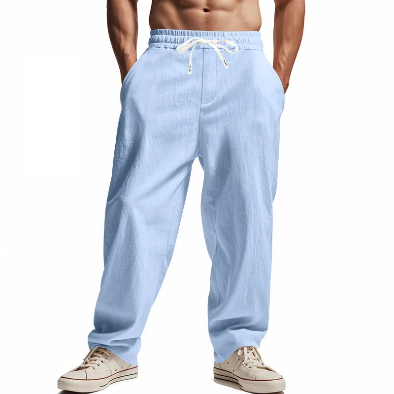 Men's Summer Loose Solid Color Casual Pants MTA2100D5X sold by Manly