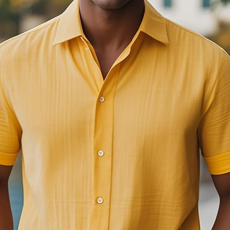 Men's Summer Fashion Casual Hawaiian Style Cotton and Linen Personality Back Print Short-sleeved Shirt MTA2325D0K sold by Manly product image thumbnail 5