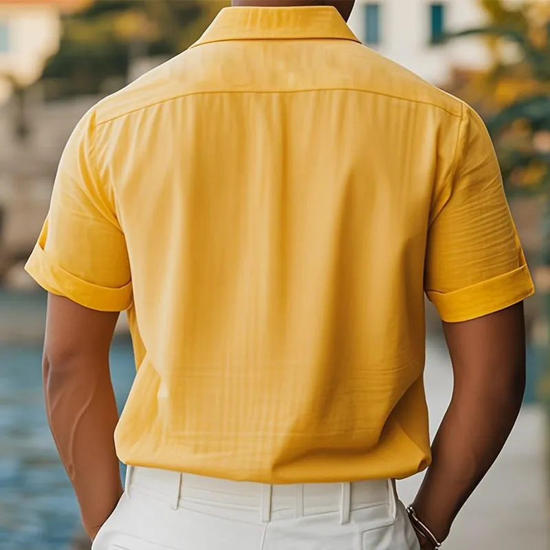 Men's Summer Fashion Casual Hawaiian Style Cotton and Linen Printed Short-sleeved Shirt MTA2352D2K sold by Manly product image thumbnail 4