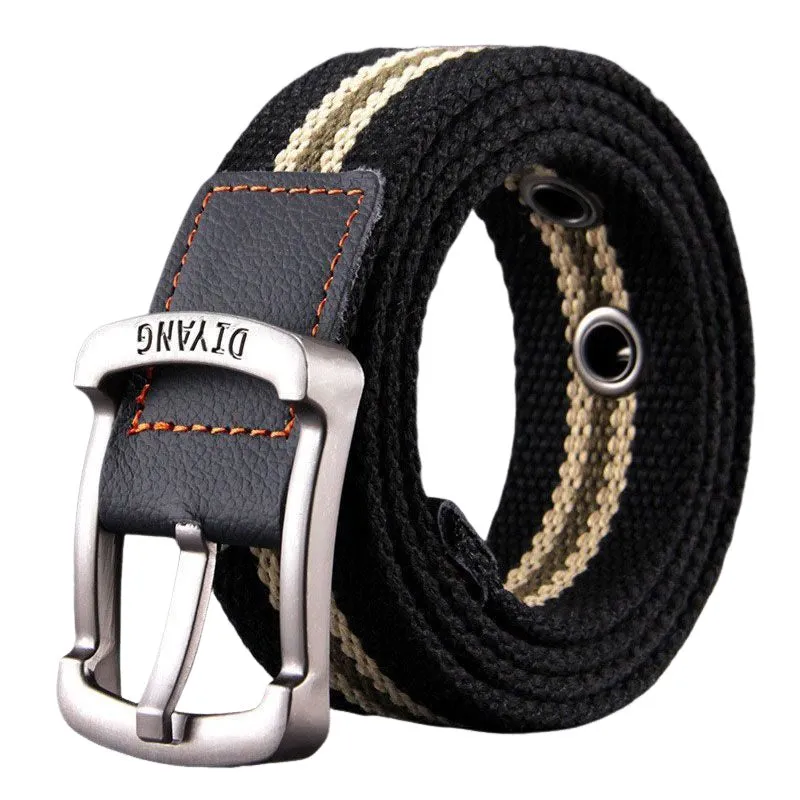 Men's Casual Canvas Leather Pin Buckle Belt MTA2217D6U sold by Manly