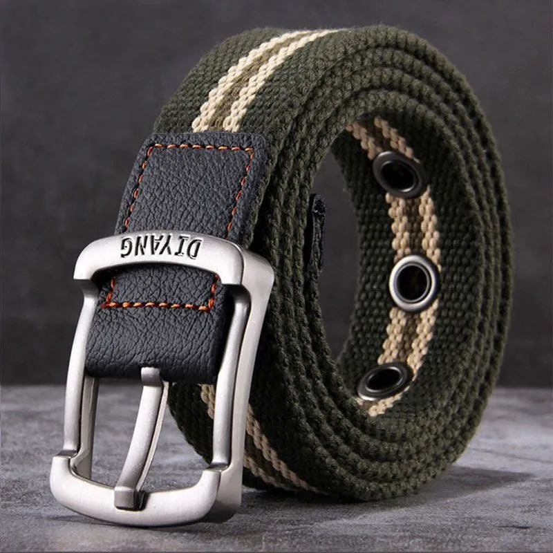 Men's Casual Canvas Leather Pin Buckle Belt MTA2217D6U sold by Manly product image thumbnail 2