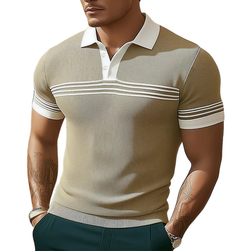 Men's Summer Business Knitted Slim Fit POLO Shirt MTA2382D2U sold by Manly