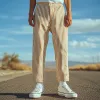 Men's Casual Cotton Twill Striped Slim Straight Pants MTA2227D4M sold by Manly