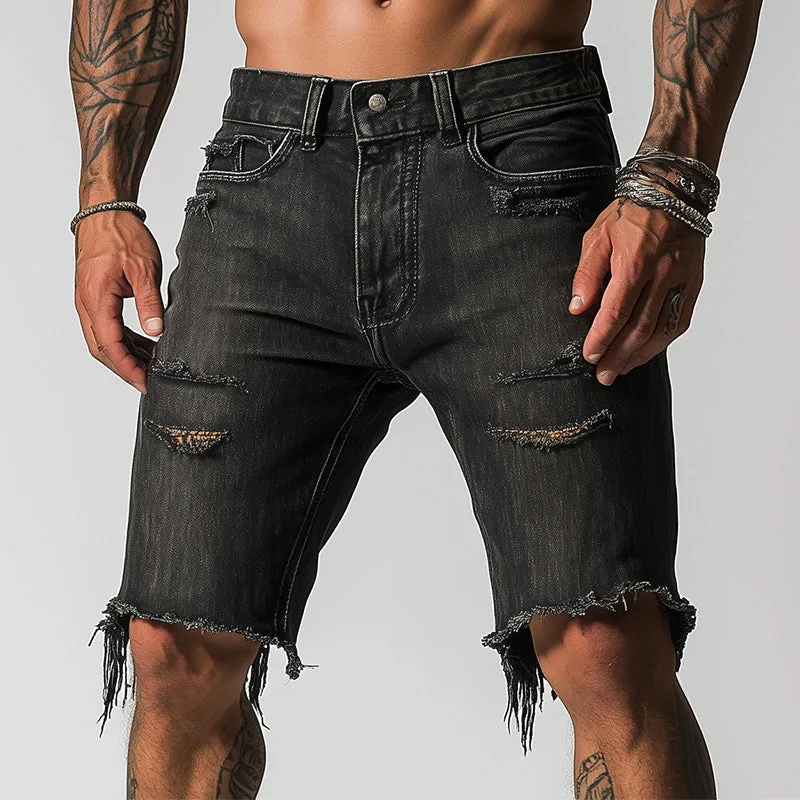 Men's Summer Fashion Retro Slim Ripped Denim Shorts MTA2269D4P sold by Manly product image thumbnail 2