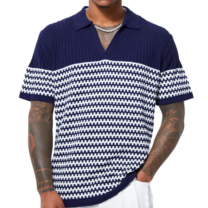 Men's Summer Loose Comfortable Breathable Knitted Short Sleeve Shirt MTA2306D8P sold by Manly