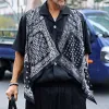 Men's Vintage Casual Perris Stitching Lapel Short Sleeve Shirt MTA2266D9TO sold by Manly