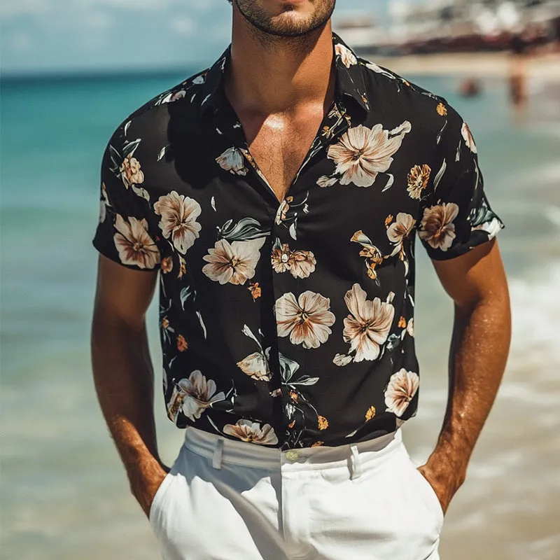 Men's Retro Casual Beach Hawaiian Floral Lapel Short Sleeve Shirt MTA2297D5TO sold by Manly product image thumbnail 2