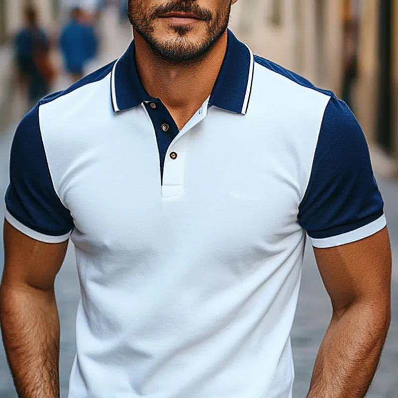 Men's Casual Contrast Color Short Sleeve POLO Shirt MTA2264D8X sold by Manly product image thumbnail 3