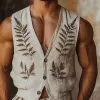 Men's Vintage Fern Embroidered V-Neck Vest MTA2238D5X sold by Manly