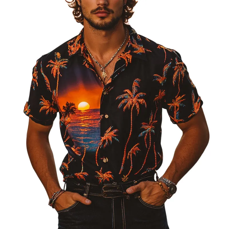 Men's Palm Vacation Print Short Sleeve Shirt MTA2292D0X sold by Manly
