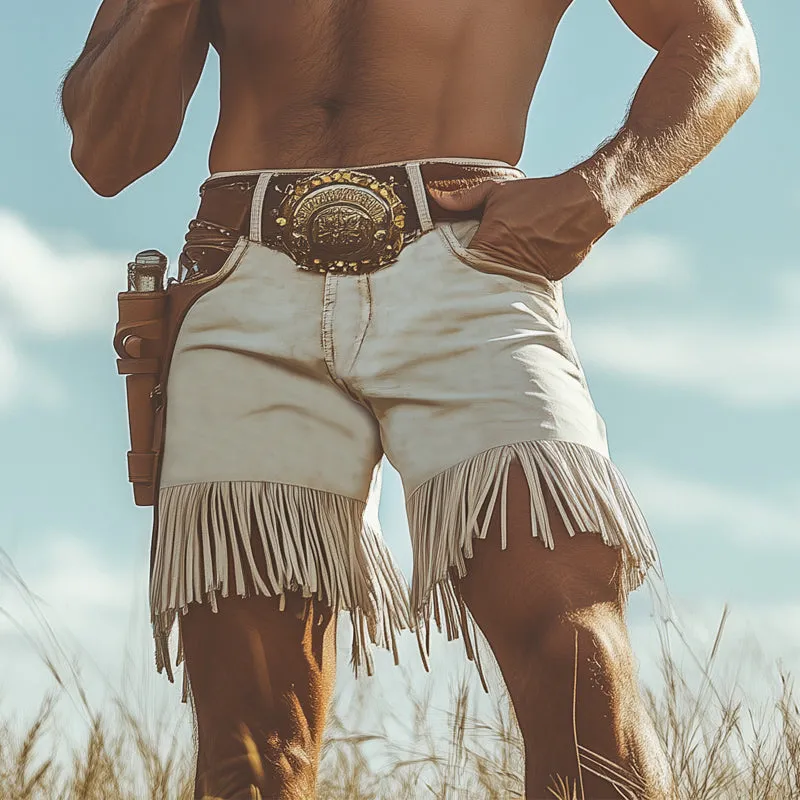 Men's Summer Western Denim Style Fringe Shorts MTA2250D8U sold by Manly product image thumbnail 2