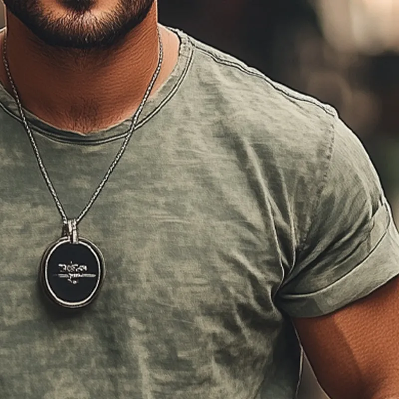 Men's casual basic round neck short-sleeved T-shirt MTA2295D3U sold by Manly product image thumbnail 3