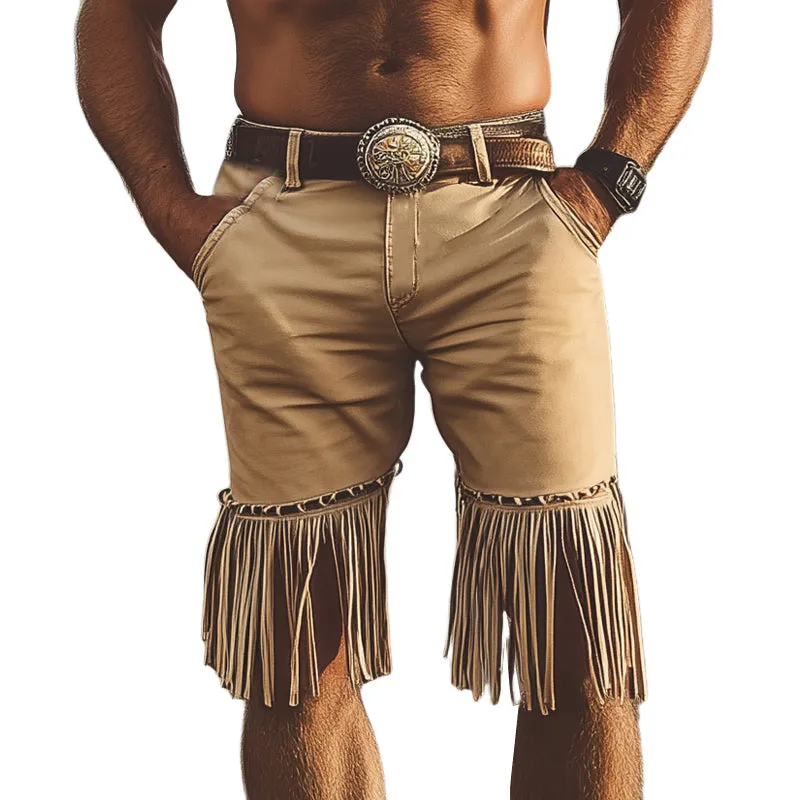 Men's Summer Western Cowboy Style Chain Tassel Shorts MTA2226D5U sold by Manly