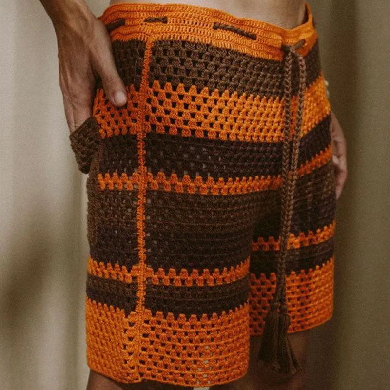 Men's Summer Fashion Hollow Breathable Knitted Shorts MTA2277D3P sold by Manly product image thumbnail 2