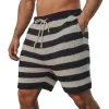 Men's Summer Striped Hollow Breathable Comfortable Knitted Shorts MTA2217D0P sold by Manly