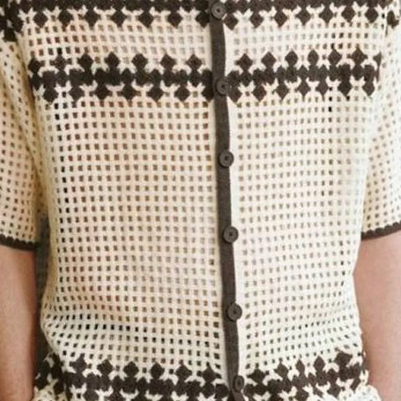 Men's Summer Striped Breathable Comfort Knitted Short Sleeve Shirt MTA2255D9P sold by Manly product image thumbnail 3