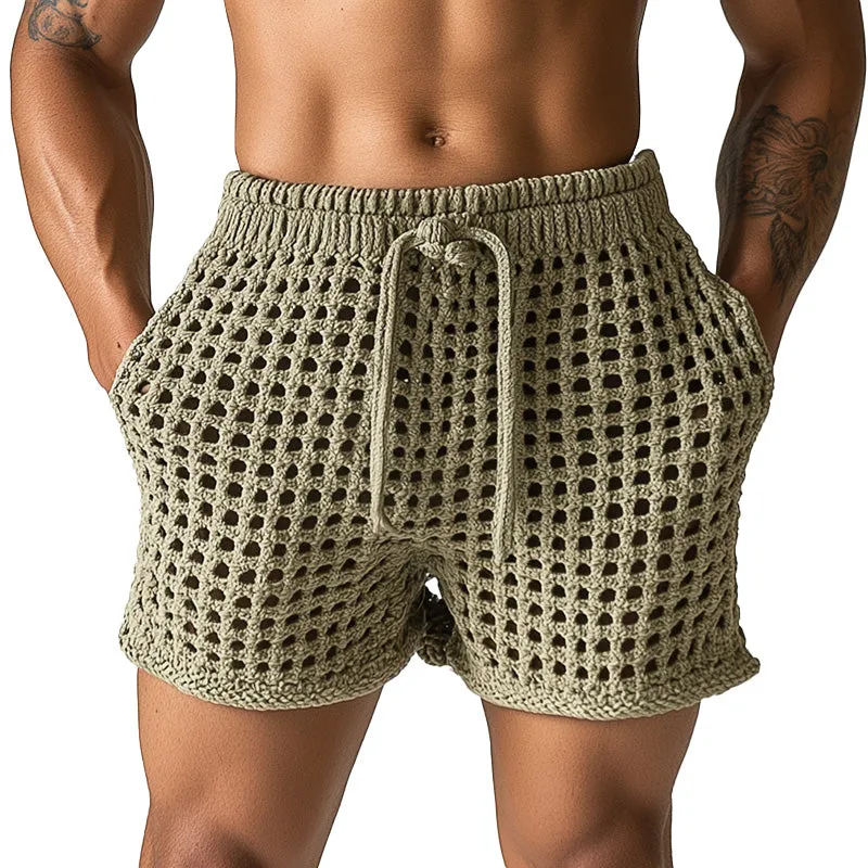 Men's Summer Hollow Breathable And Comfortable Shorts MTA2248D7P sold by Manly