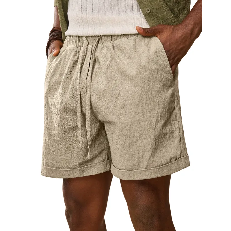 Men's Casual Cotton Blend Elastic Waist Drawstring Loose Shorts MTA1729D3M sold by Manly product image thumbnail 4
