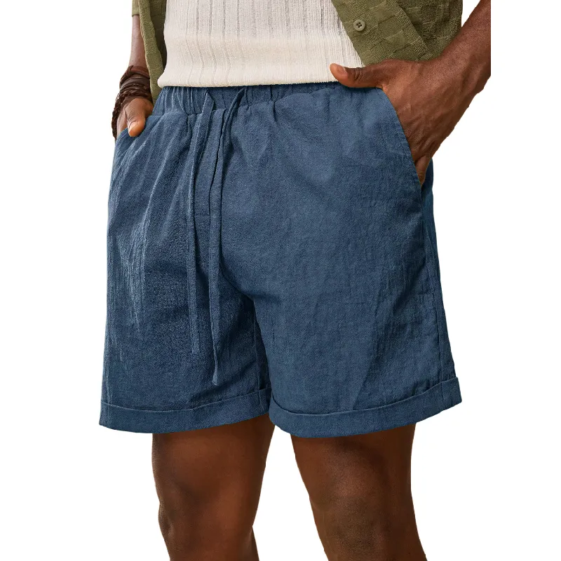 Men's Casual Cotton Blend Elastic Waist Drawstring Loose Shorts MTA1729D3M sold by Manly product image thumbnail 3
