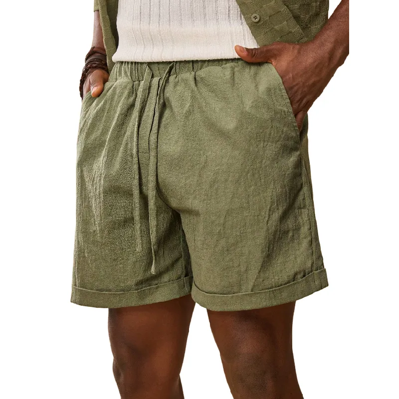 Men's Casual Cotton Blend Elastic Waist Drawstring Loose Shorts MTA1729D3M sold by Manly product image thumbnail 2