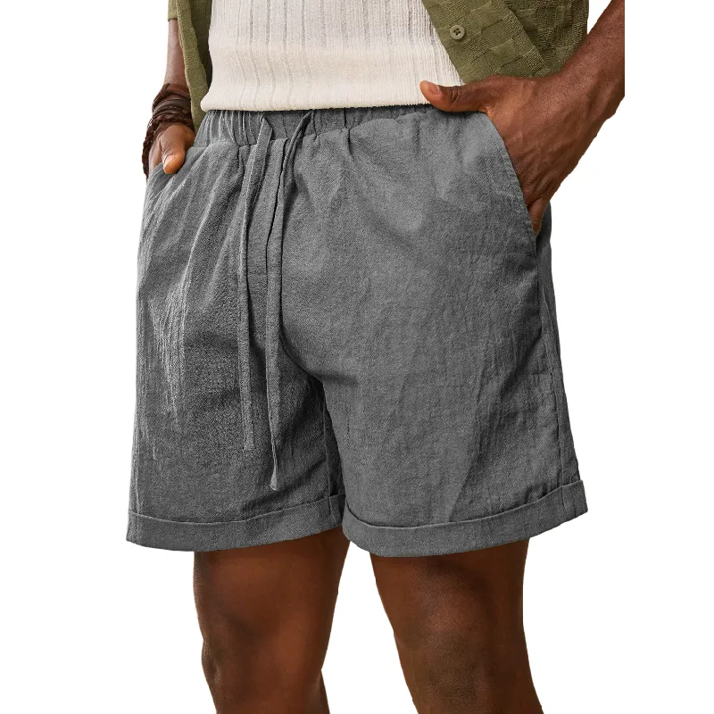 Men's Casual Cotton Blend Elastic Waist Drawstring Loose Shorts MTA1729D3M sold by Manly product image thumbnail 5