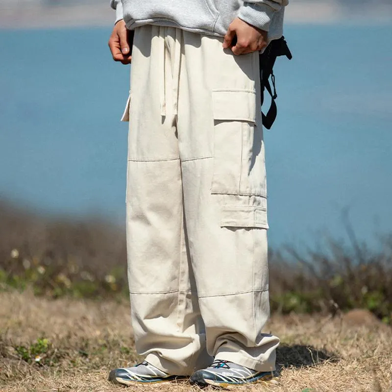 Men's Loose Solid Color Straight Cargo Pants 94795261Y sold by Manly product image thumbnail 2