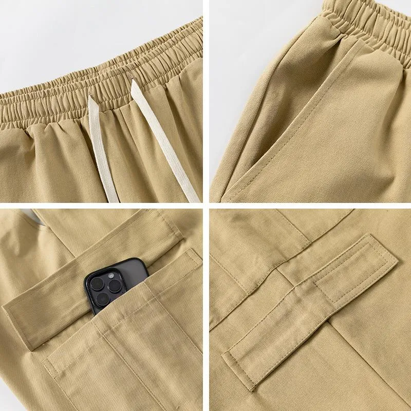 Men's Loose Solid Color Straight Cargo Pants 94795261Y sold by Manly product image thumbnail 4