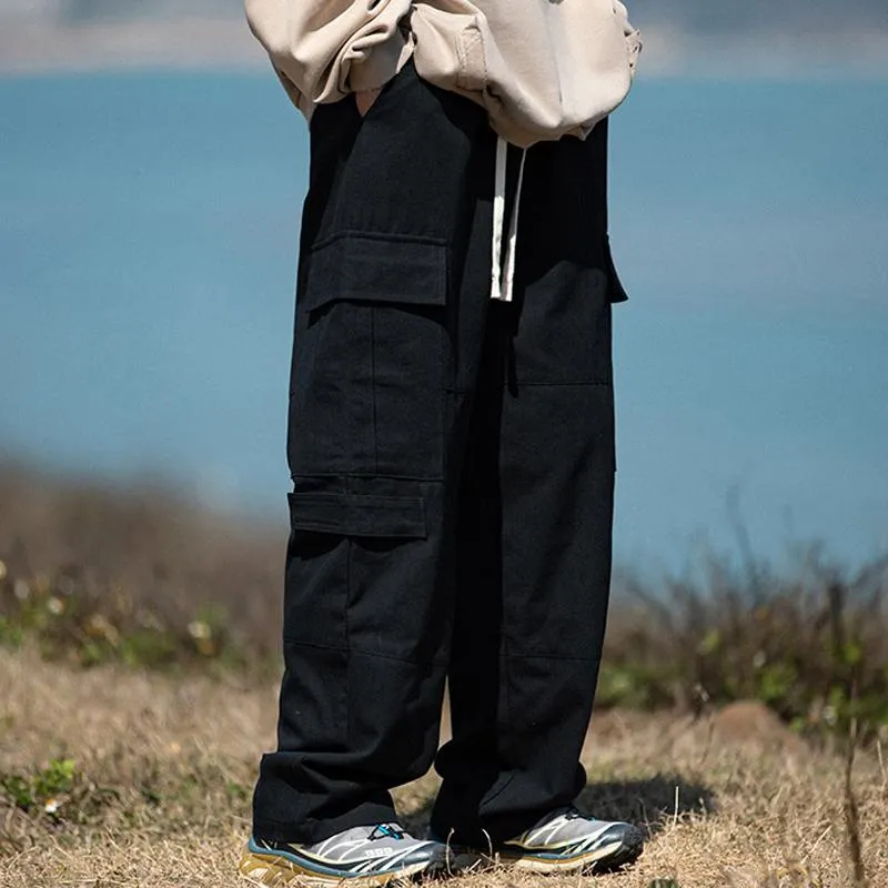 Men's Loose Solid Color Straight Cargo Pants 94795261Y sold by Manly product image thumbnail 3