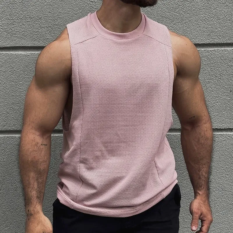 Men's Retro Casual Solid Color Breathable Round Neck Tank Top MTA2423D9TO sold by Manly product image thumbnail 2