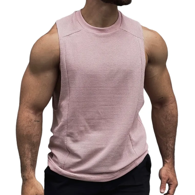 Men's Retro Casual Solid Color Breathable Round Neck Tank Top MTA2423D9TO sold by Manly
