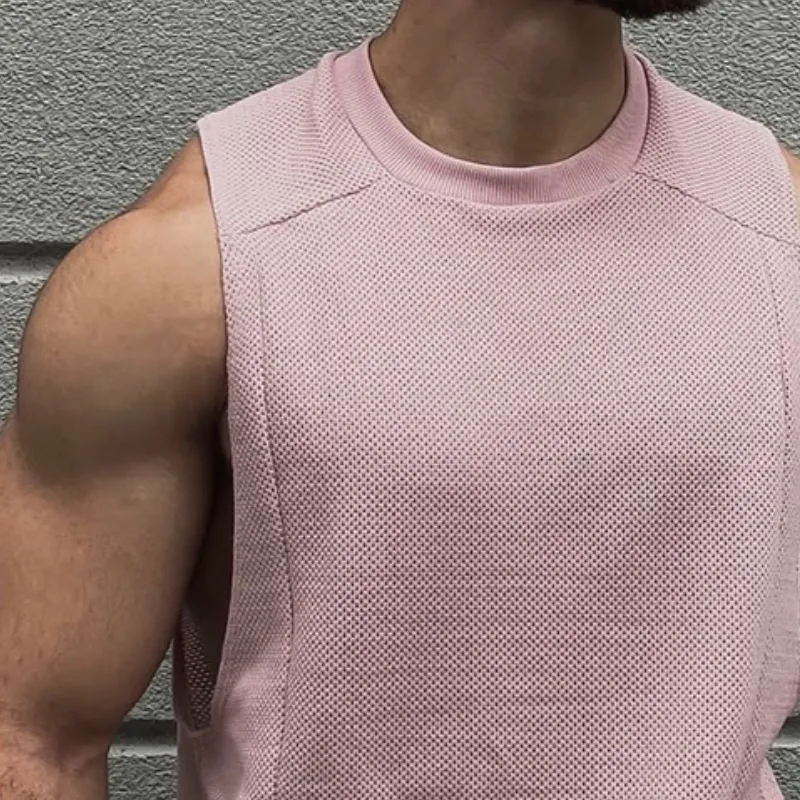 Men's Retro Casual Solid Color Breathable Round Neck Tank Top MTA2423D9TO sold by Manly product image thumbnail 3