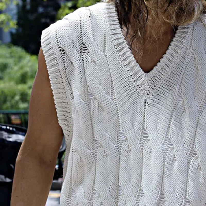 Men's Retro Casual Solid Color Knitted Crew Neck Tank Top MTA2265D3TO sold by Manly product image thumbnail 3