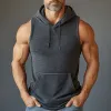 Men's Summer Cotton and Linen Blended Hooded Sports Tank Top MTA2409D3P sold by Manly