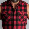 Men's Summer Cotton and Linen Blend Plaid Print Sleeveless Tank Top MTA2402D1P sold by Manly