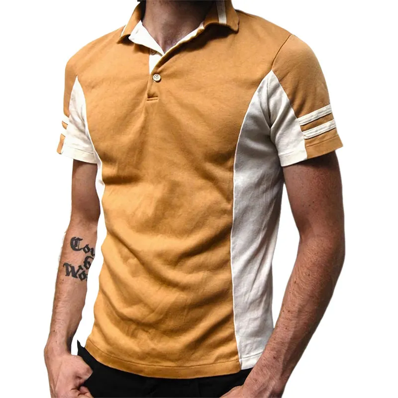 Men's Summer Classic Colorblock Polo Collar Slim Fit T-Shirt MTA2498D9U sold by Manly