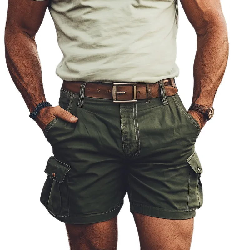 Men's Summer Army Green Cargo Shorts MTA2207D3U sold by Manly