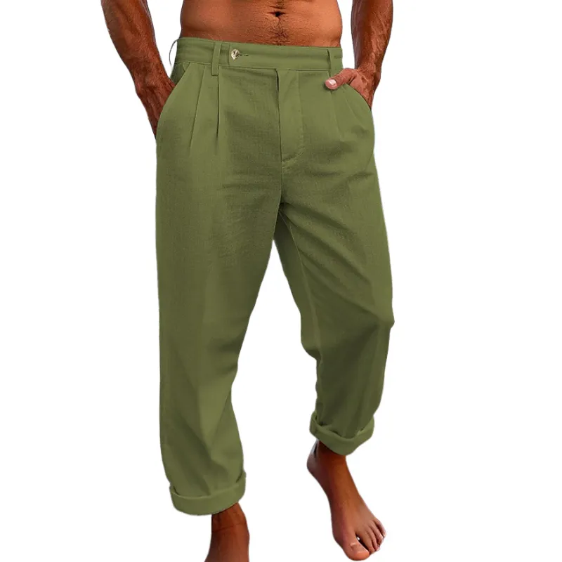 Men's Casual Breathable Cotton Linen Blend Straight Suit Pants MTA2305D9M sold by Manly product image thumbnail 3