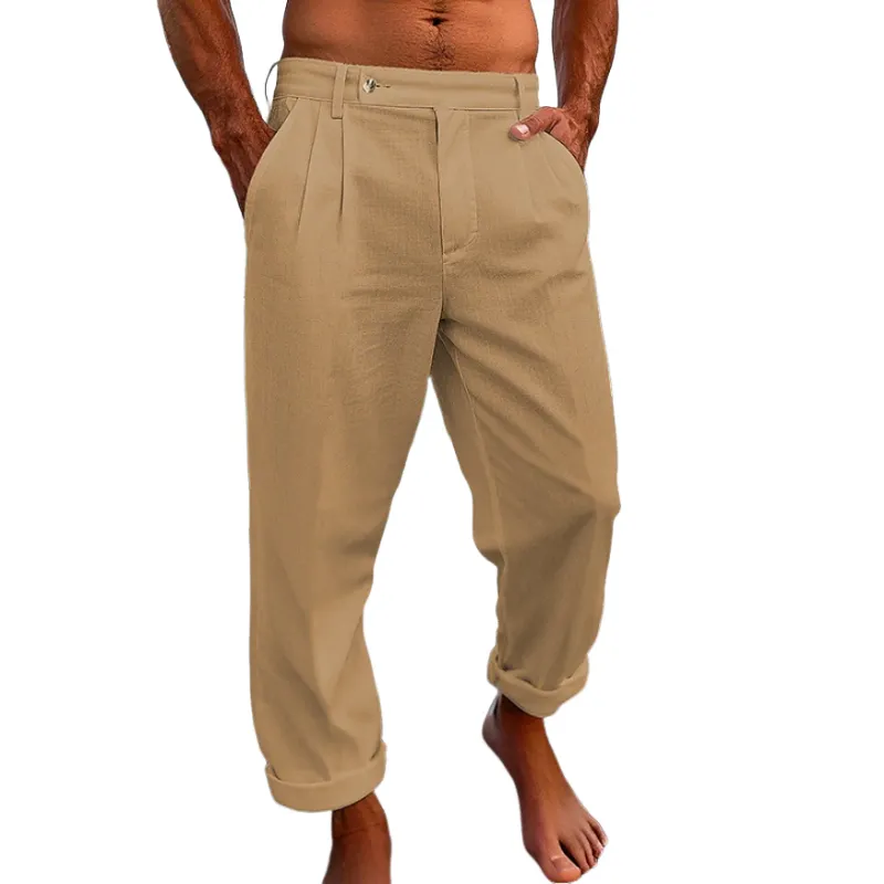 Men's Casual Breathable Cotton Linen Blend Straight Suit Pants MTA2305D9M sold by Manly product image thumbnail 2