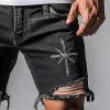 Men's Summer Embroidered Ripped Casual Denim Shorts MTA2391D3P sold by Manly