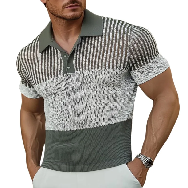 Men's Summer Business Polo Neck Knitted T-Shirt MTA2331D5U sold by Manly
