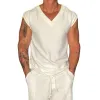 Men's Casual High Quality Breathable Cotton V-Neck Loose Tank Top MTA2463D0M sold by Manly
