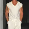 Men's Casual High Quality Breathable Cotton V-Neck Loose Tank Top MTA2463D0M sold by Manly