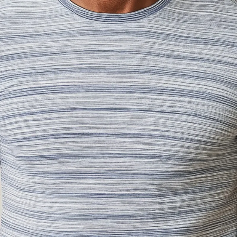 Men's Summer Fashion Pinstripe Printed Blended Short Sleeve T-Shirt MTA2545D8P sold by Manly product image thumbnail 3