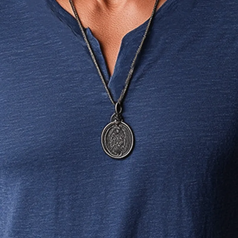 Men's Summer Fashion Linen Blend Breathable And Comfortable Short-Sleeved T-Shirt MTA2518D1P sold by Manly product image thumbnail 3