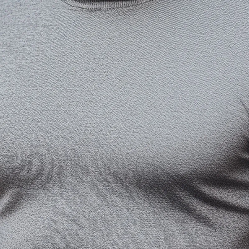 Men's Summer Fashion Slim Fit Knitted Half Turtleneck Short Sleeve T-shirt MTA2510D0P sold by Manly product image thumbnail 3